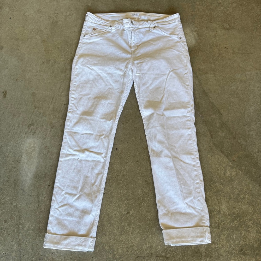 Hudson Bacara Jeans Women 32 White Crop Straight Leg Denim